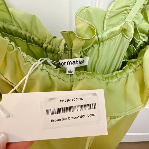 Reformation Erdem Silk Midi Dress Yucca L - Picture 5 of 8